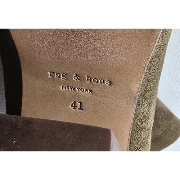 Rag & Bone Classic Newbury Bootie in Olive Green Suede Sz US 11 / EU 41 - Picture 8 of 9